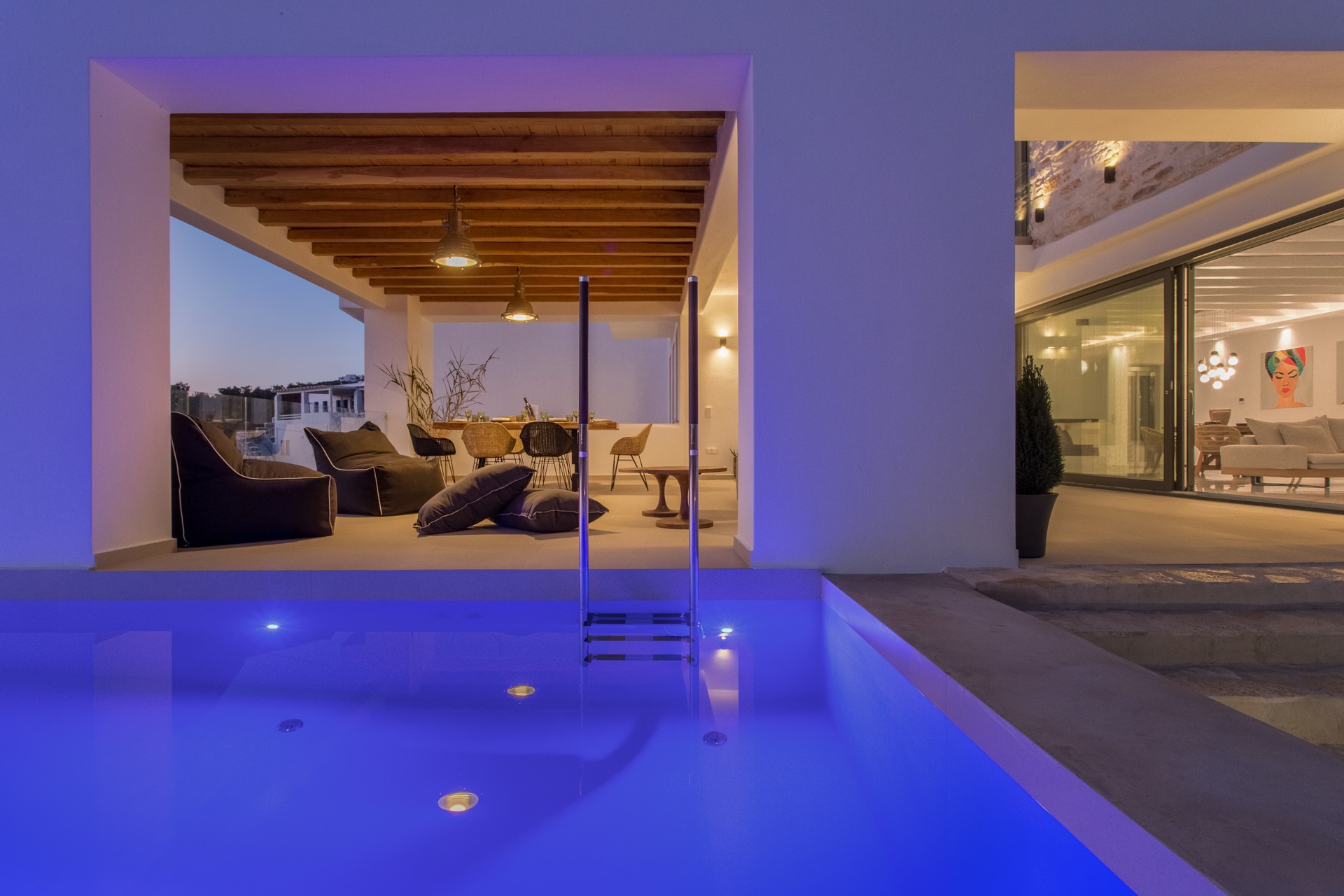luxury villa olea swimming pool view